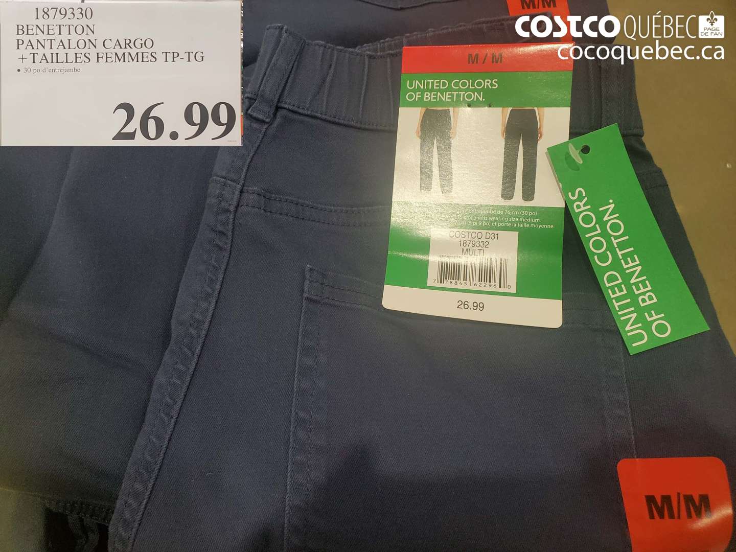 1879330 BENETTON PANTALON CARGO +TAILLES FEMMES TP-TG $26.99