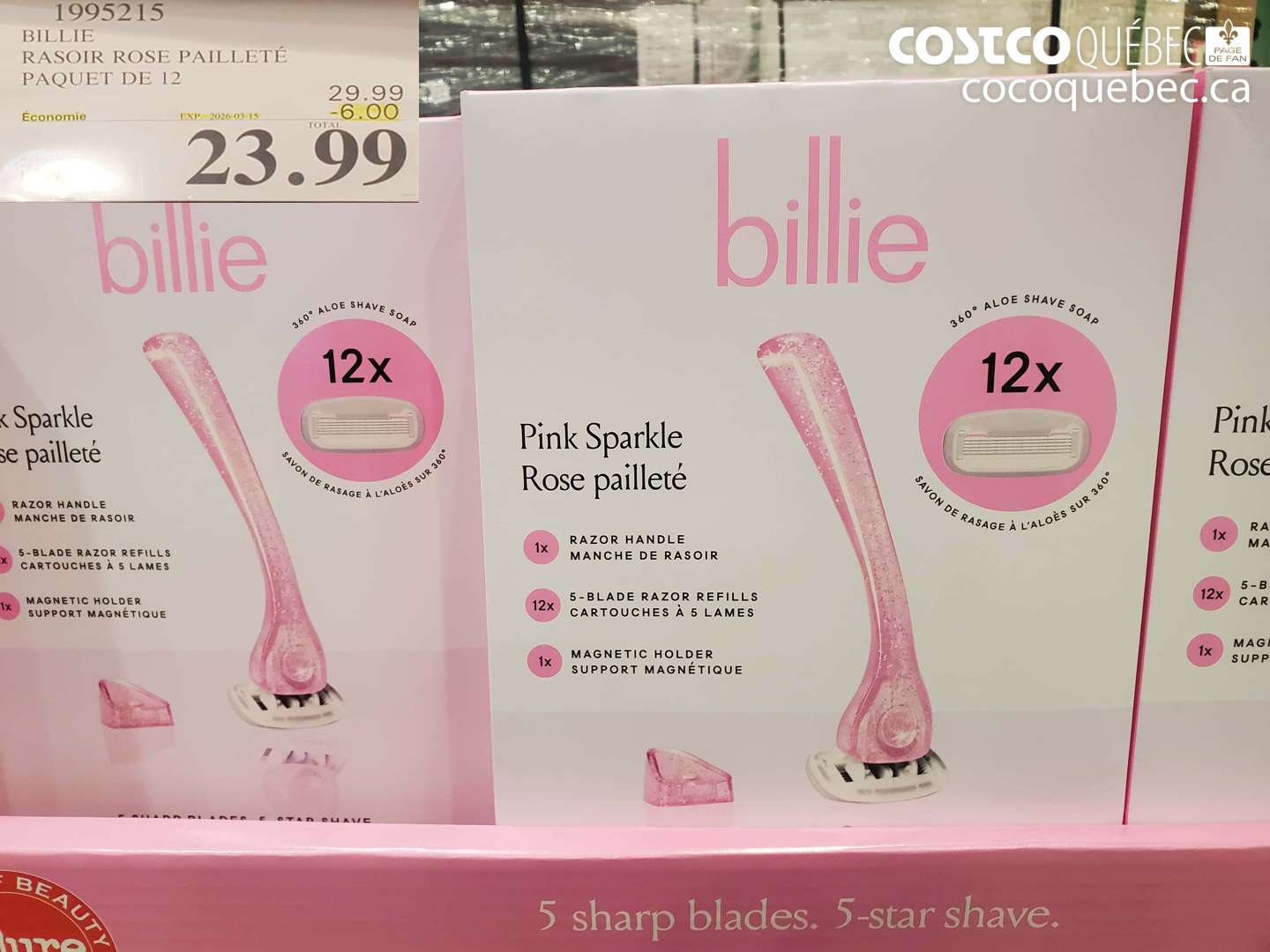 1995215 BILLIE RASOIR ROSE PAILLETÉ PAQUET DE 12 ($6.00 INSTANT SAVINGS EXPIRES ON 2026-03-15) $23.99