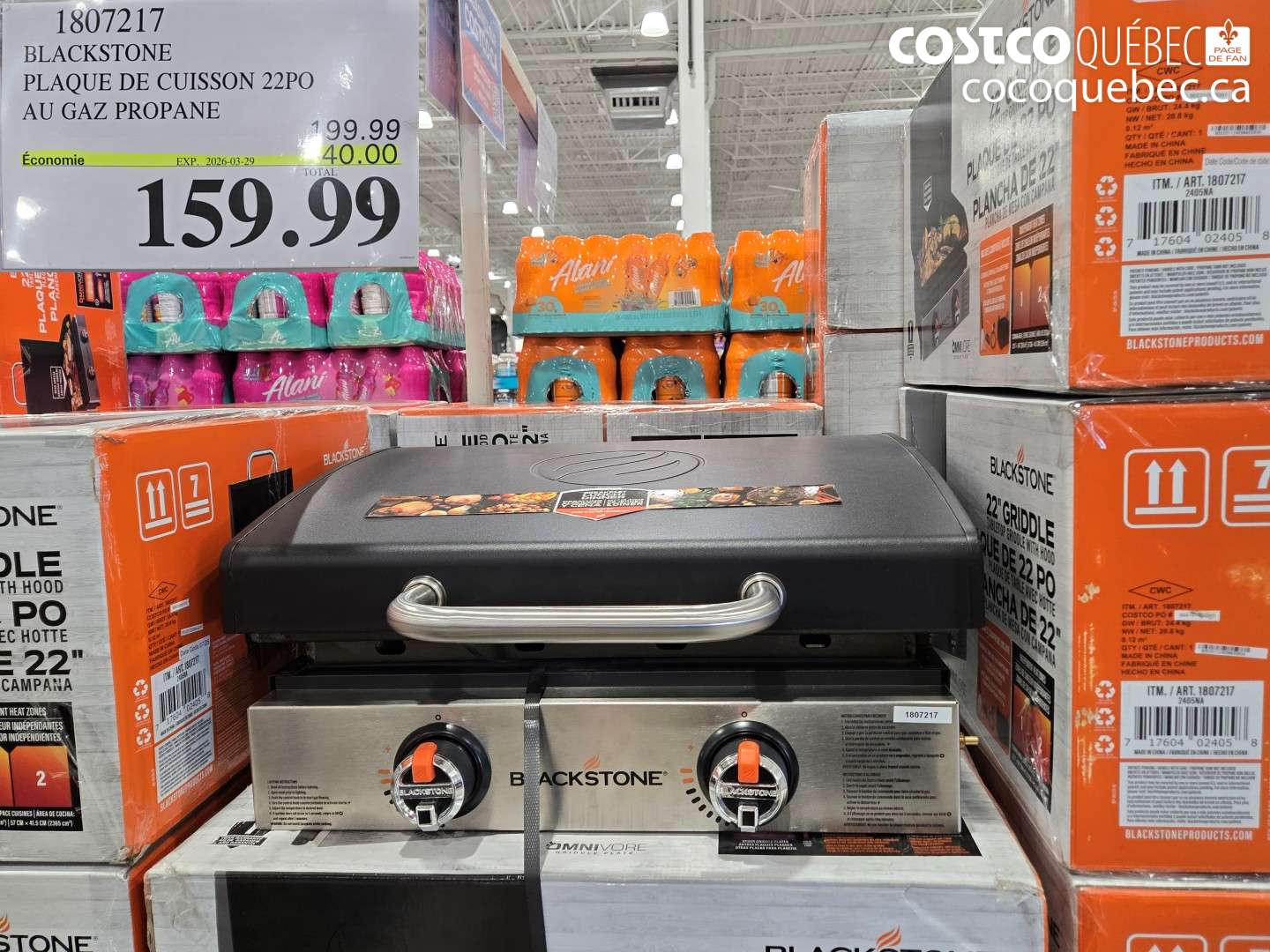 1807217 BLACKSTONE PLAQUE DE CUISSON 22PO AU GAZ PROPANE ($40.00 INSTANT SAVINGS EXPIRES ON 2026-03-29) $159.99