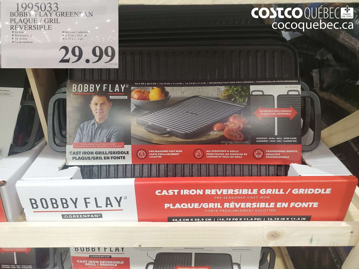 1995033 BOBBY FLAY GREENPAN PLAQUE / GRIL RÉVERSIBLE $29.99