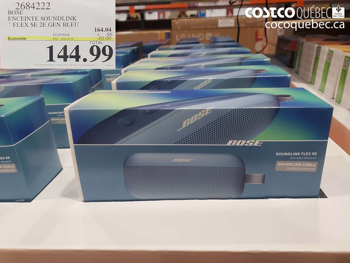 2684222 BOSE ENCEINTE SOUNDLINK FLEX SE 2E GEN BLEU ($20.00 INSTANT SAVINGS EXPIRES ON 2026-03-26) $144.99