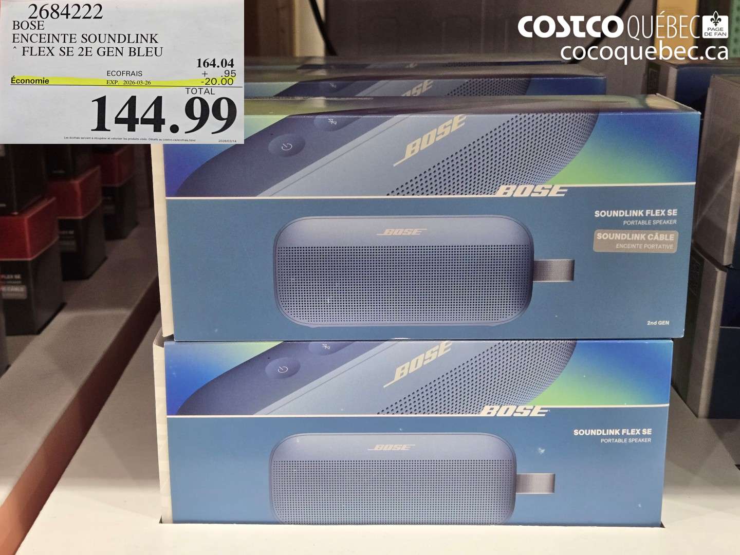 2684222 BOSE ENCEINTE SOUNDLINK FLEX SE 2E GEN BLEU ($20.00 INSTANT SAVINGS EXPIRES ON 2026-03-26) $144.99