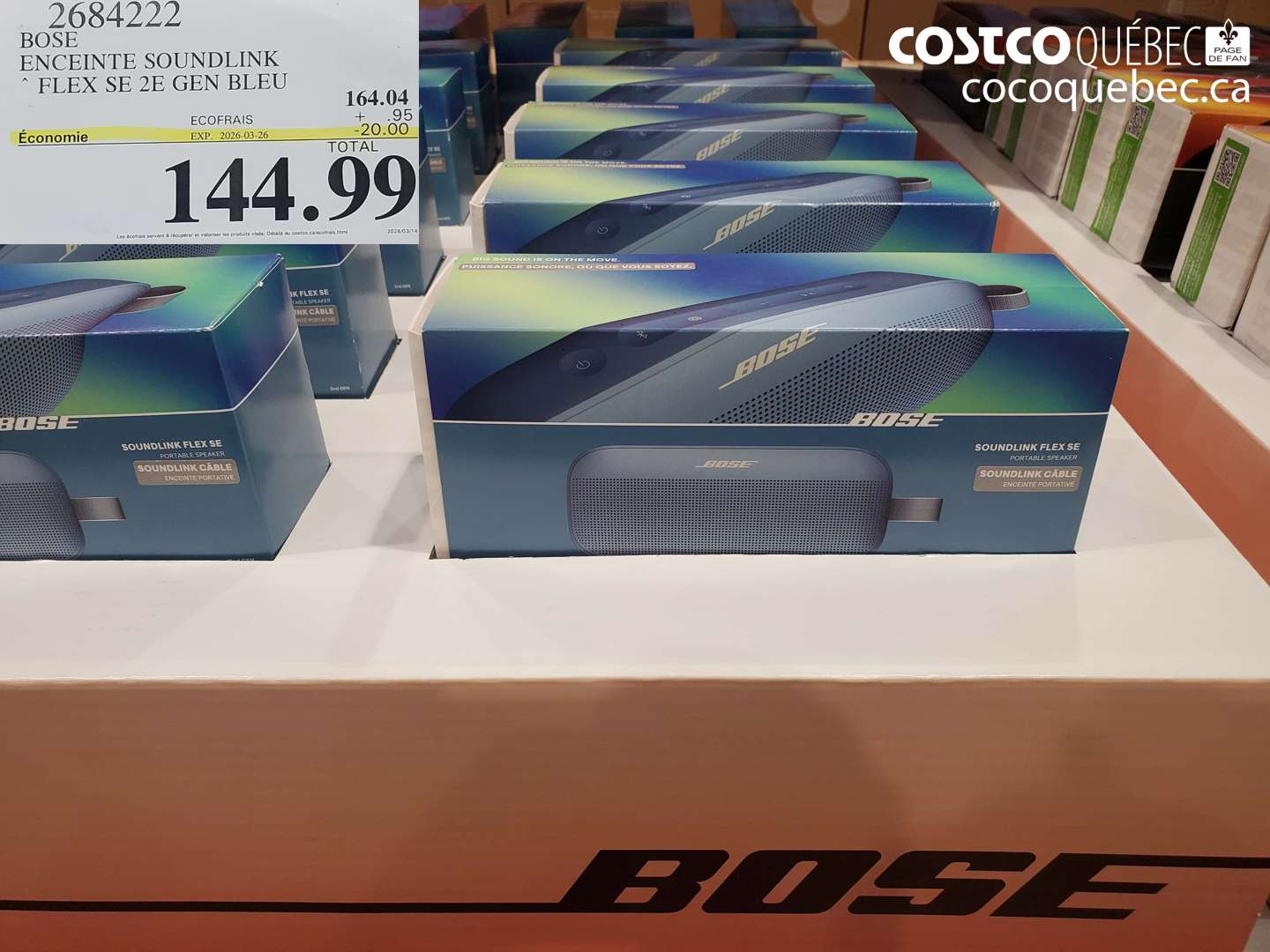 2684222 BOSE ENCEINTE SOUNDLINK FLEX SE 2E GEN BLEU ($20.00 INSTANT SAVINGS EXPIRES ON 2026-03-26) $144.99