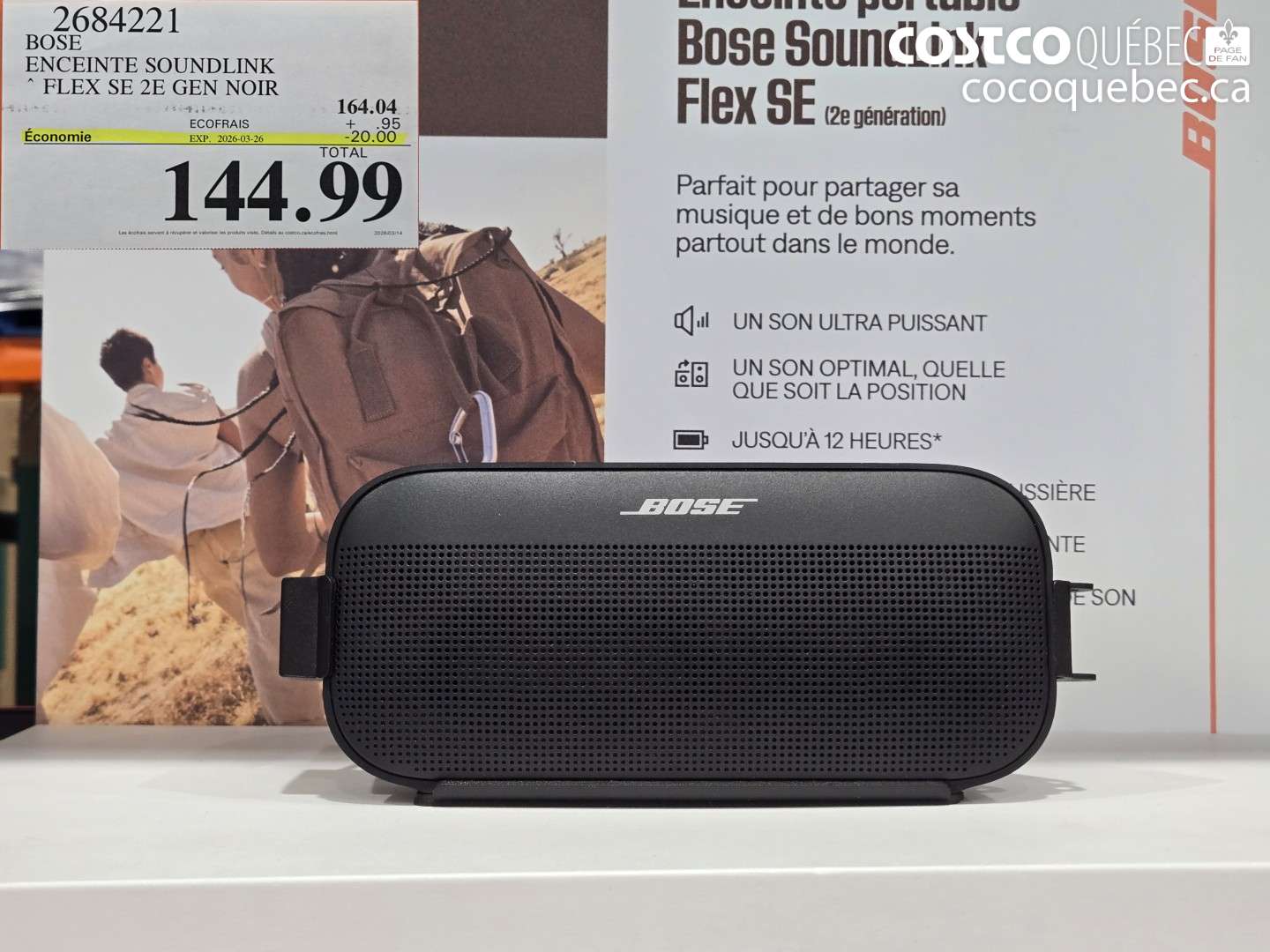 2684221 BOSE ENCEINTE SOUNDLINK FLEX SE 2E GEN NOIR ($20.00 INSTANT SAVINGS EXPIRES ON 2026-03-26) $144.99