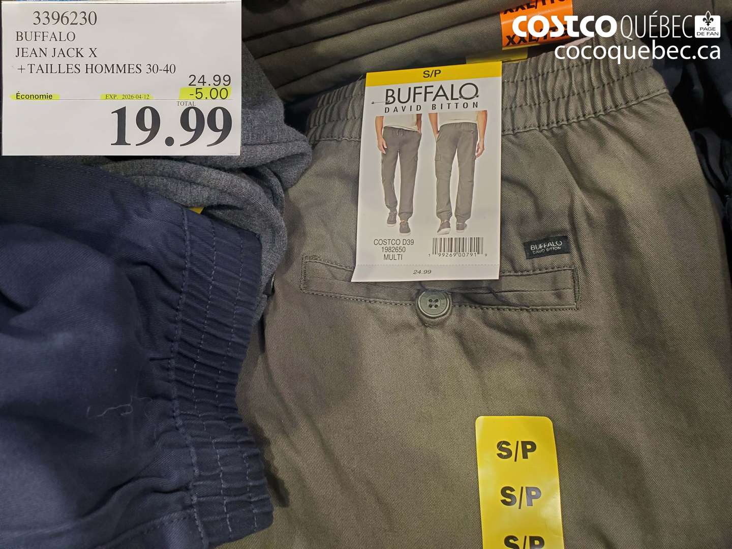 3396230 BUFFALO JEAN JACK X +TAILLES HOMMES 30-40 ($5.00 INSTANT SAVINGS EXPIRES ON 2026-04-12) $19.99