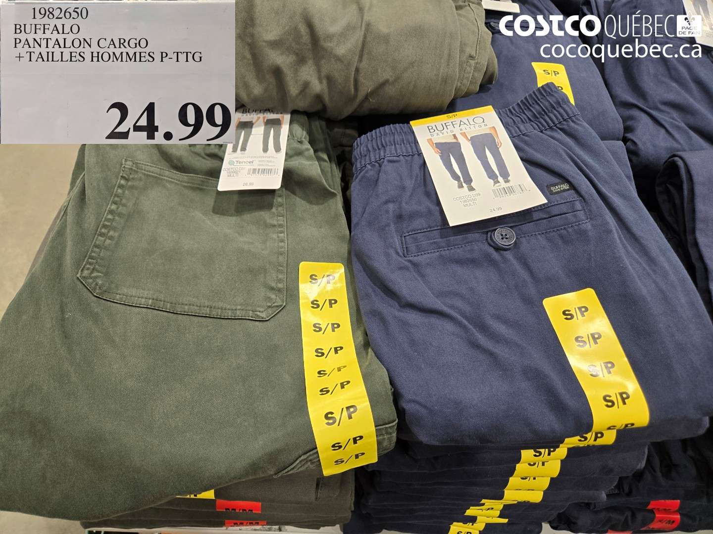 1982650 BUFFALO PANTALON CARGO +TAILLES HOMMES P-TG $24.99
