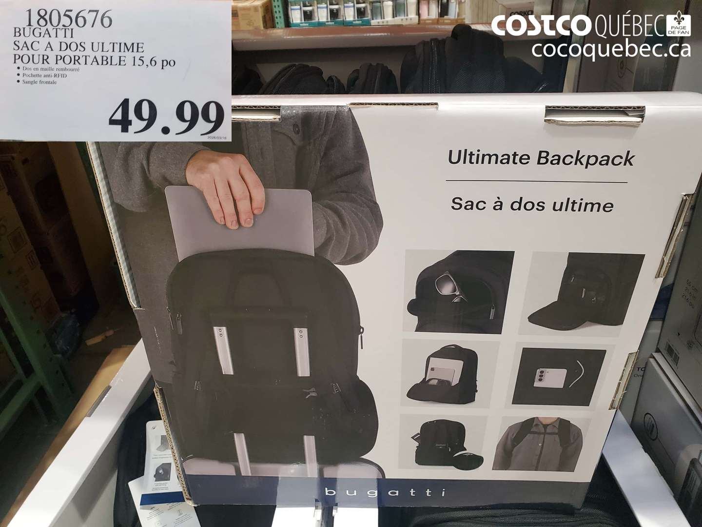 1805676 BUGATTI SAC A DOS ULTIME POUR PORTABLE 15,6 PO $49.99