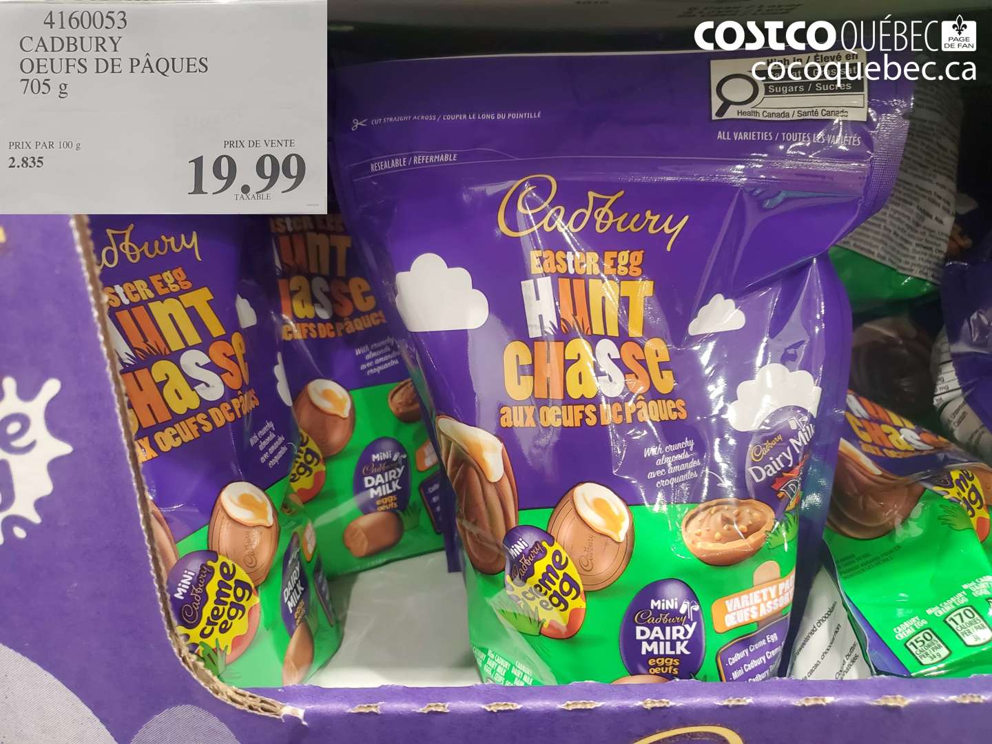 4160053 CADBURY OEUFS DE PÂQUES 705 G $19.99