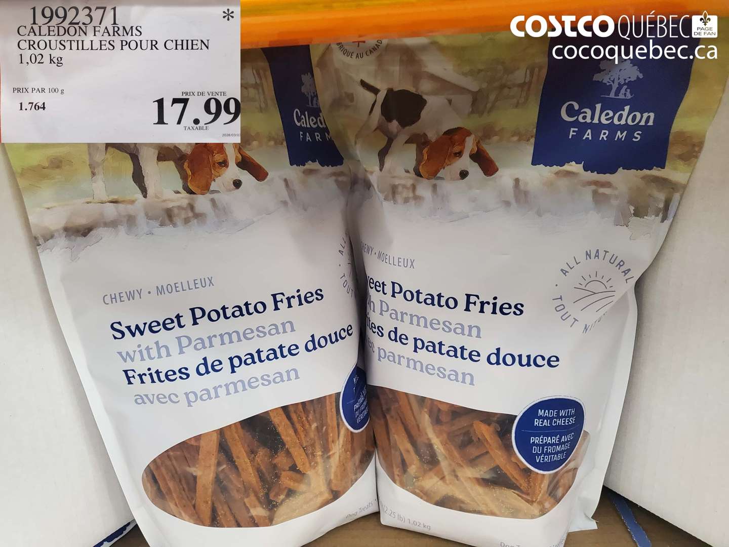 1992371 CALEDON FARMS CROUSTILLES POUR CHIEN $17.99