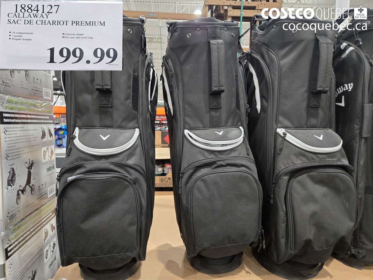 1884127 CALLAWAY SAC DE CHARIOT PREMIUM $199.99