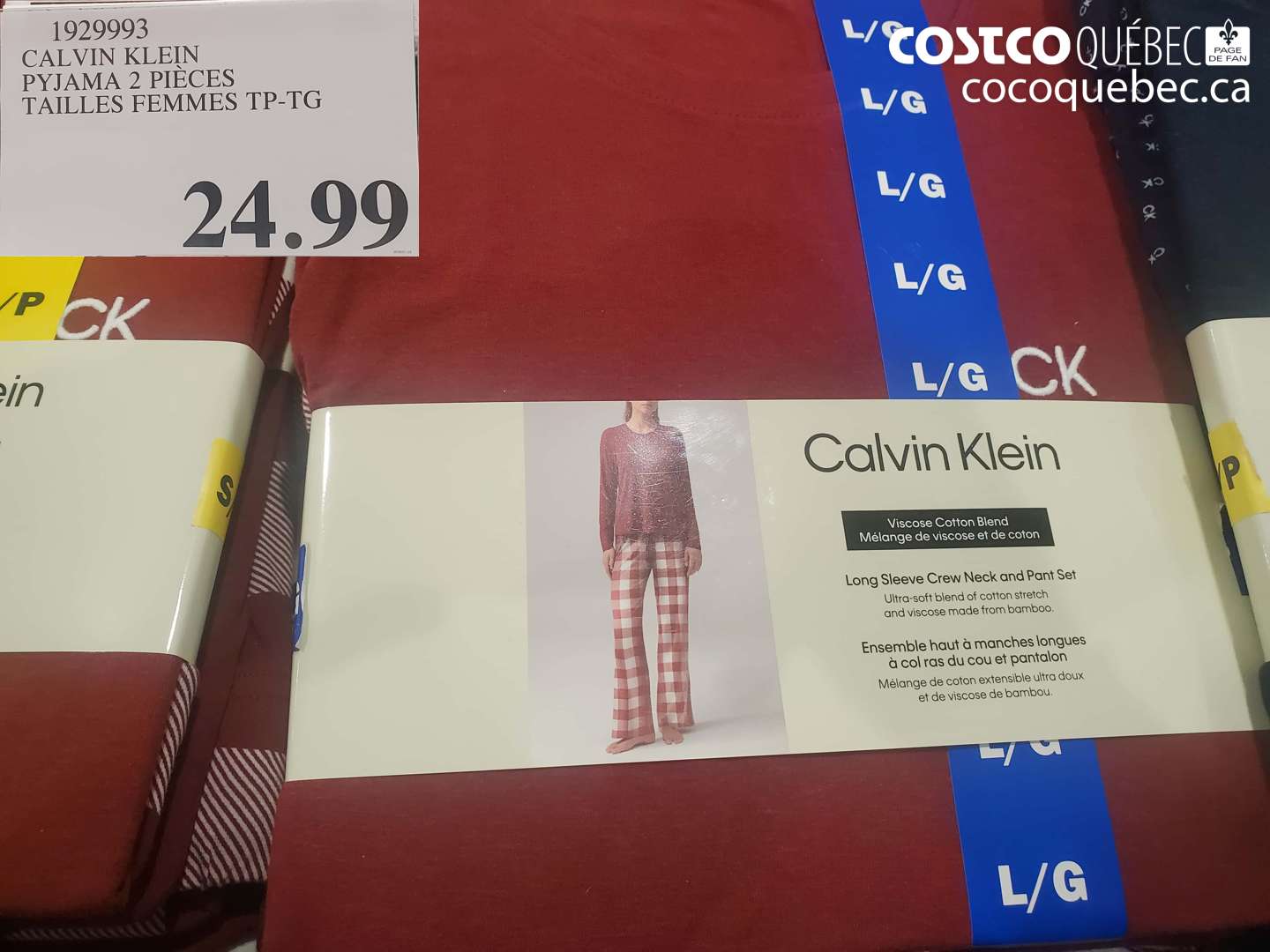 1929993 CALVIN KLEIN PYJAMA 2 PIECES TAILLES FEMMES TP-TG $24.99