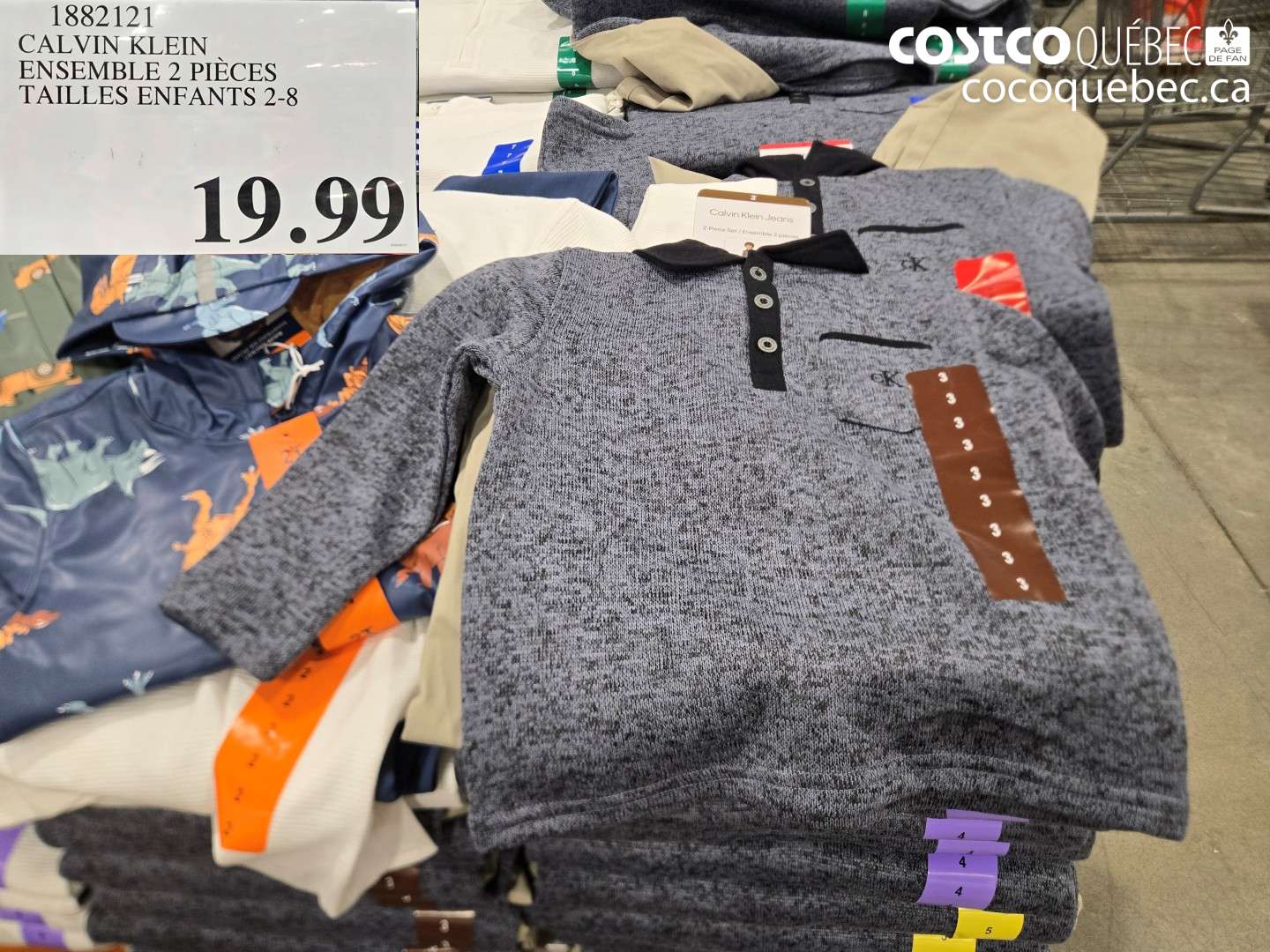 1882121 CALVIN KLEIN ENSEMBLE 2 PIÈCES TAILLES ENFANTS 2-8 $19.99