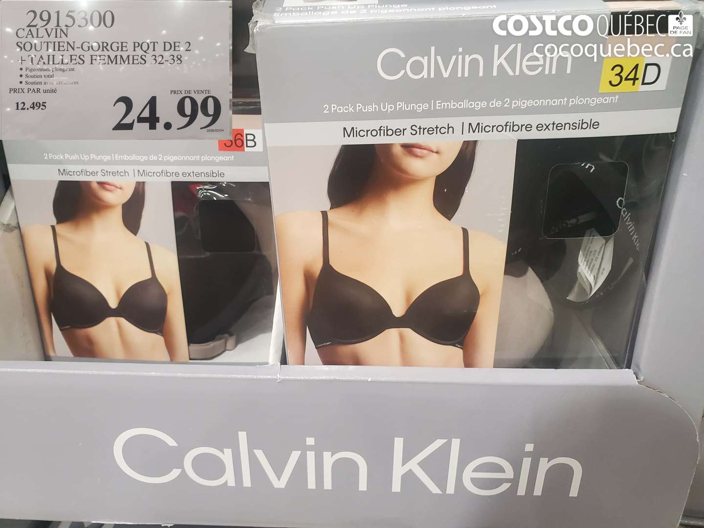 2915300 CALVIN SOUTIEN-GORGE POT DE 2 + TAILLES FEMMES 32-38 $24.99