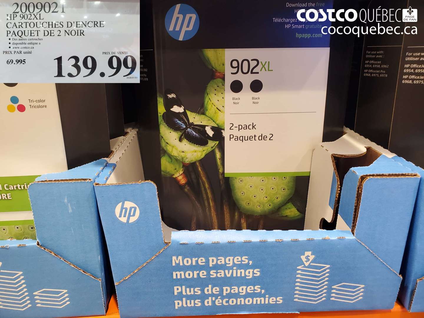 2009021 CARTOUCHES D'ENCRE PAQUET DE 2 NOIR $139.99