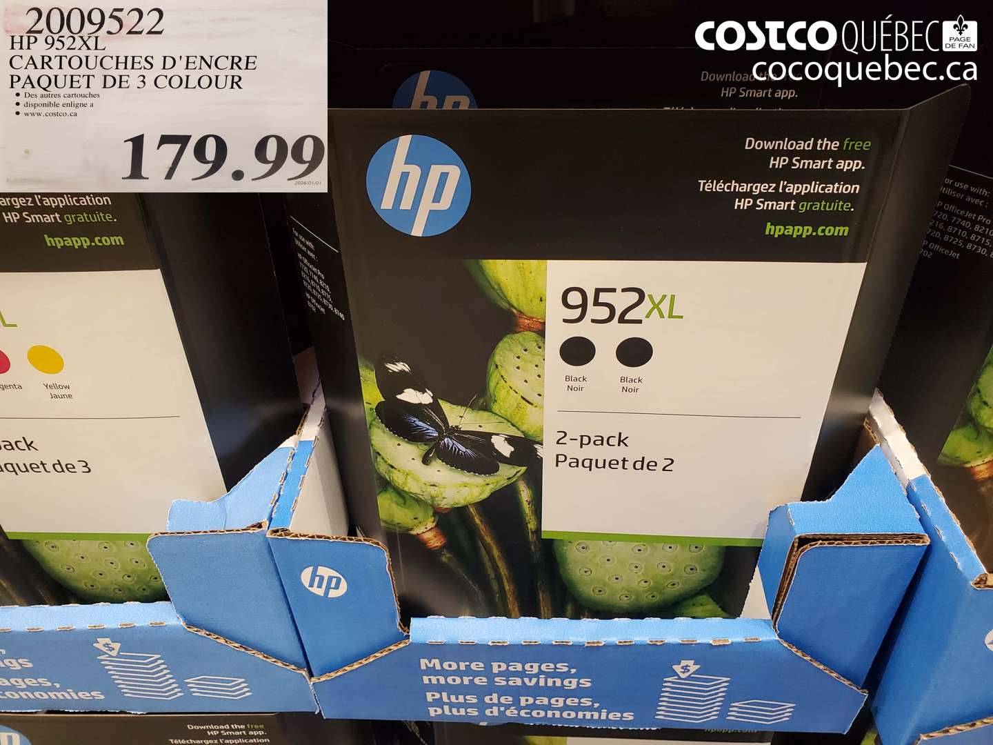 2009522 CARTOUCHES D'ENCRE PAQUET DE 3 COLOUR ($9.00 INSTANT SAVINGS) $170.99
