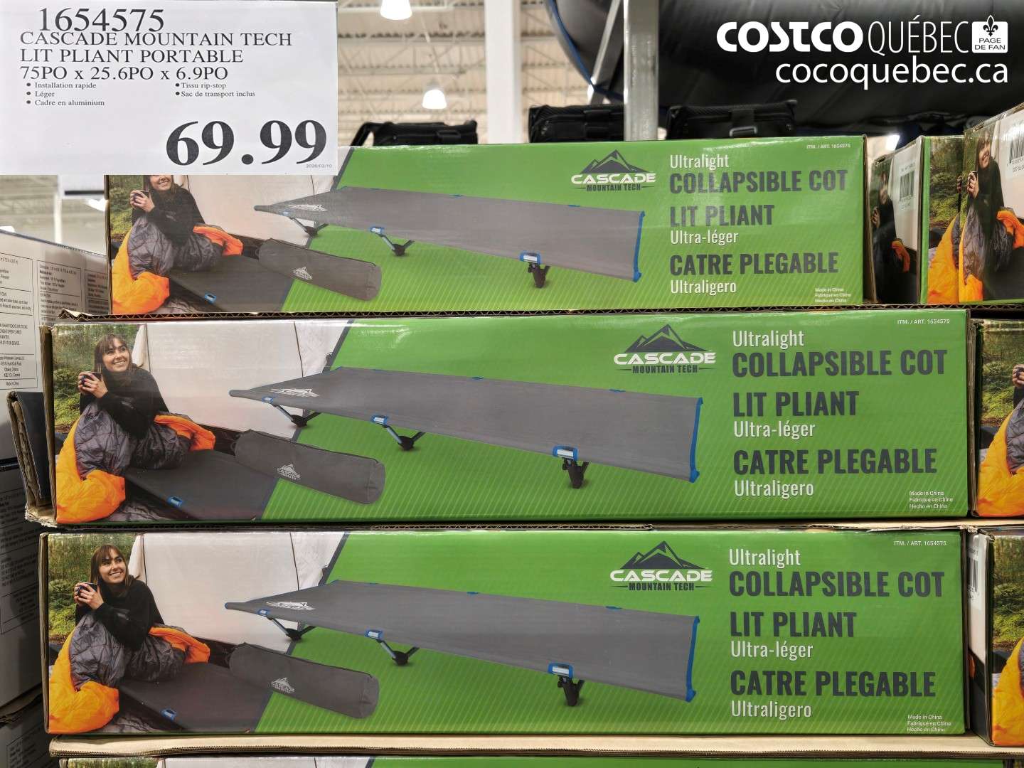 1654575 CASCADE MOUNTAIN TECH LIT PLIANT PORTABLE $69.99