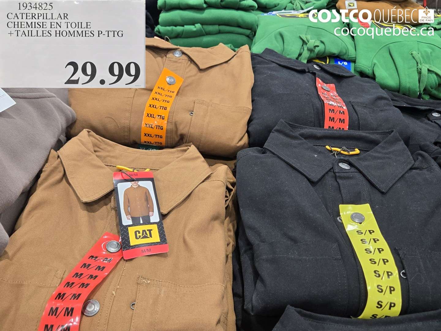 1934825 CATERPILLAR CHEMISE EN TOILE + TAILLES HOMMES P-TTG $29.99