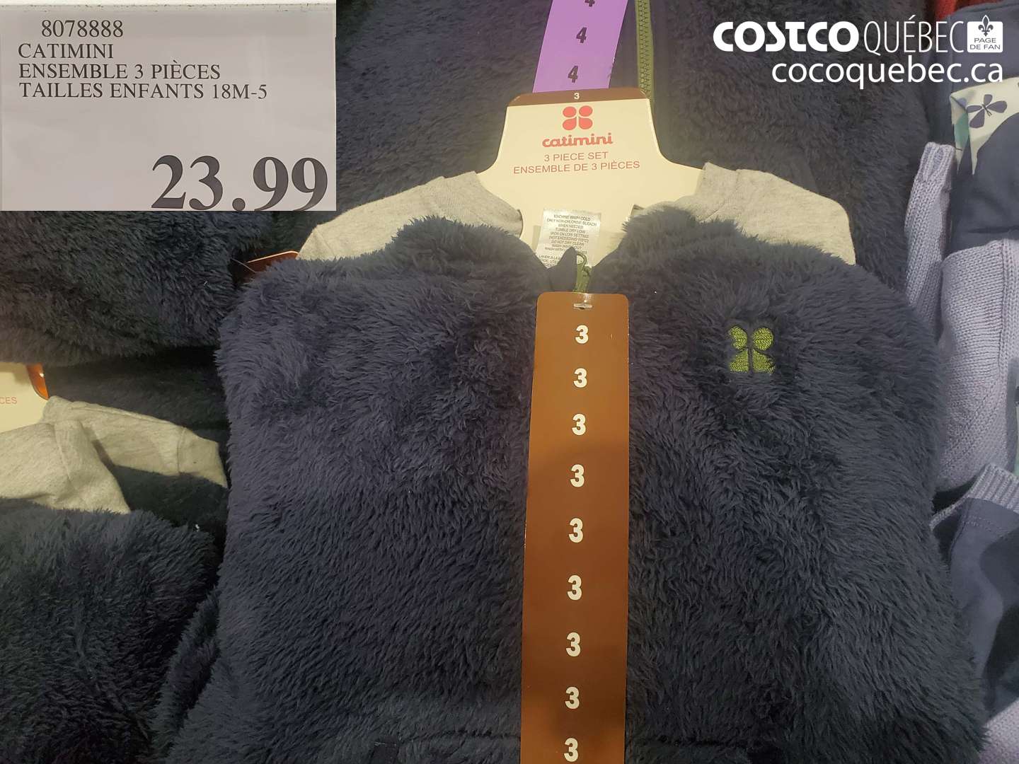 8078888 CATIMINI ENSEMBLE 3 PIECES TAILLES ENFANTS 18M-5 $23.99