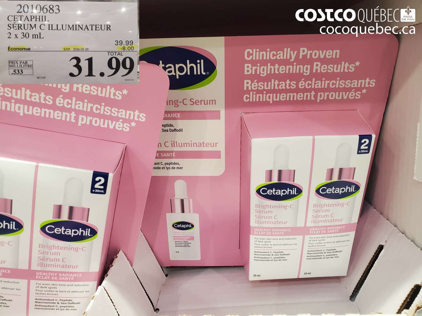 2010683 CETAPHIL SÉRUM C ILLUMINATEUR 2 X 30 ML ($8.00 INSTANT SAVINGS EXPIRES ON 2026-03-29) $31.99