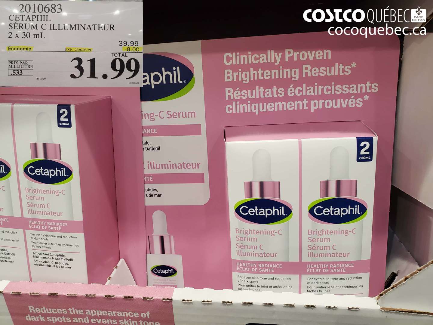 2010683 CETAPHIL SÉRUM C ILLUMINATEUR 2 x 30 mL ($8.00 INSTANT SAVINGS EXPIRES ON 2026-03-29) $31.99