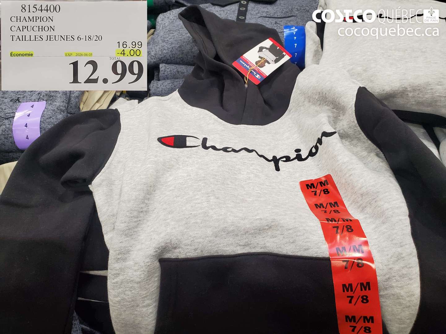 8154400 CHAMPION CAPUCHON TAILLES JEUNES 6-18/20 ($4.00 INSTANT SAVINGS EXPIRES ON 2026-04-05) $12.99
