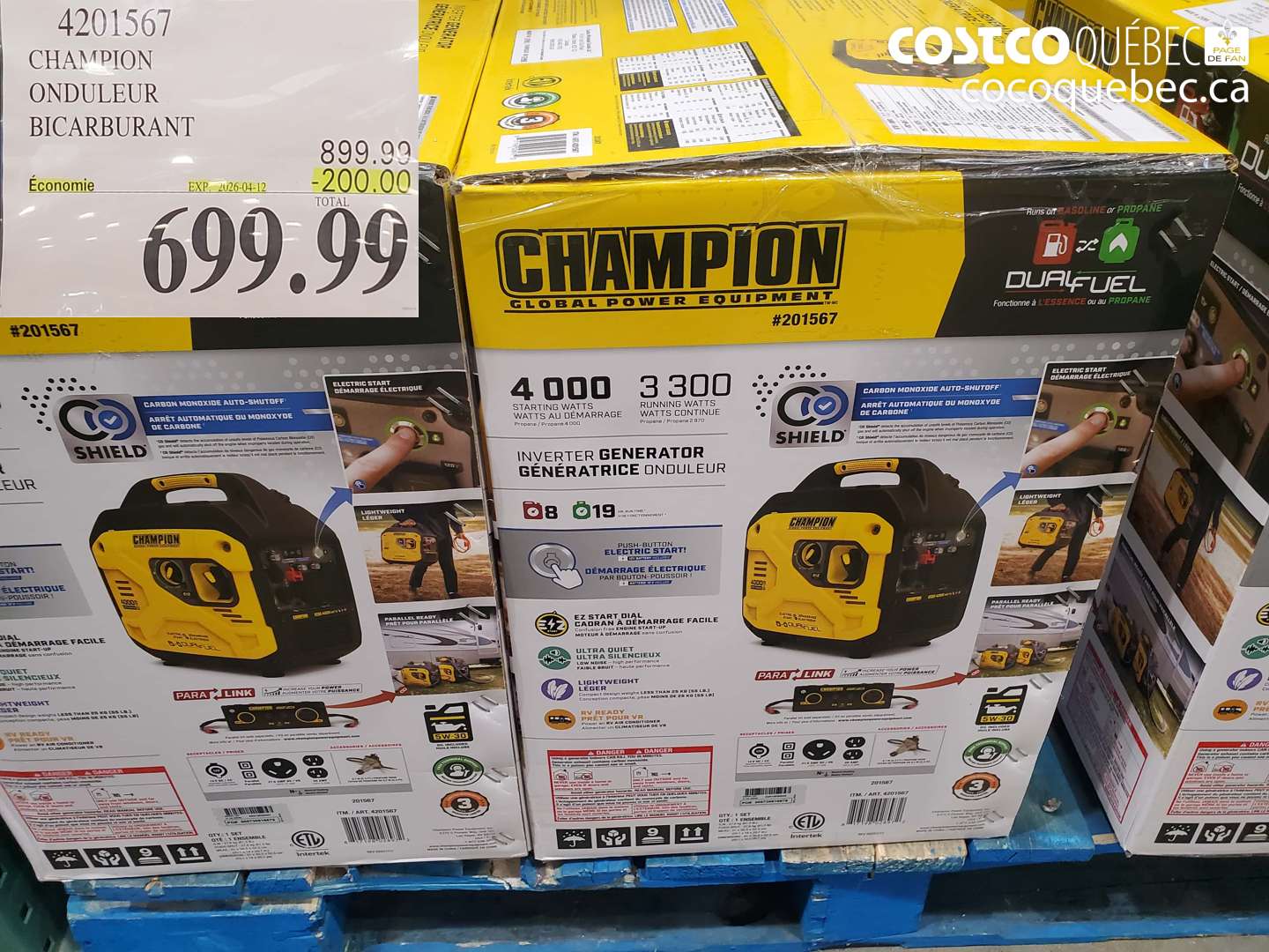 4201567 CHAMPION ONDULEUR BICARBURANT ($200.00 INSTANT SAVINGS EXPIRES ON 2026-04-12) $699.99