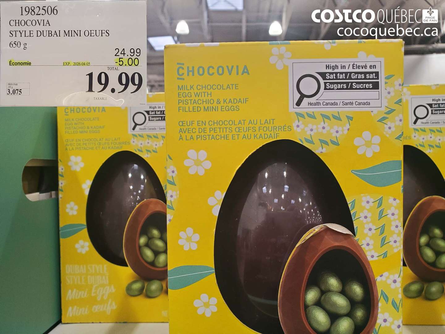 1982506 CHOCOVIA STYLE DUBAI MINI OEUFS ($5.00 INSTANT SAVINGS EXPIRES ON 2026-04-05) $19.99