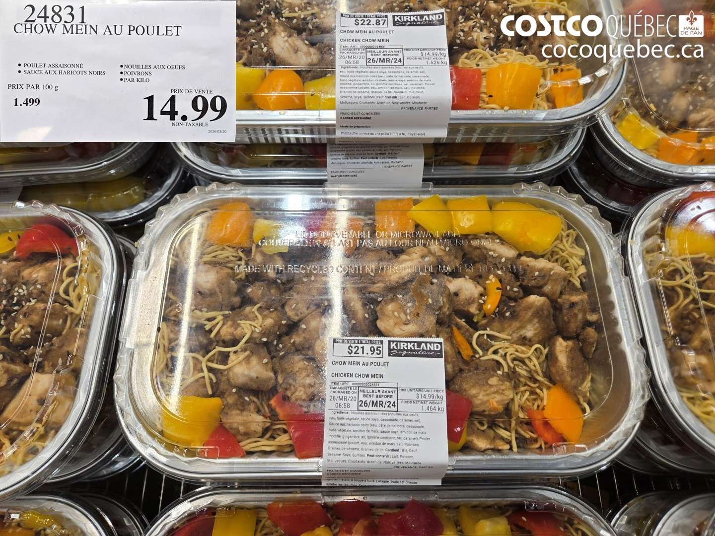 24831 CHOW MEIN AU POULET $14.99