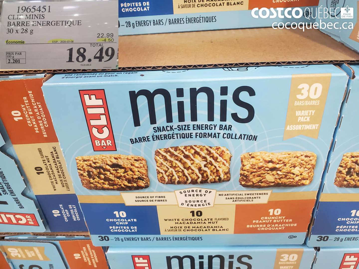 1965451 CLIF MINIS BARRE ENERGETIQUE ($4.50 INSTANT SAVINGS EXPIRES ON 2026-03-08) $18.49