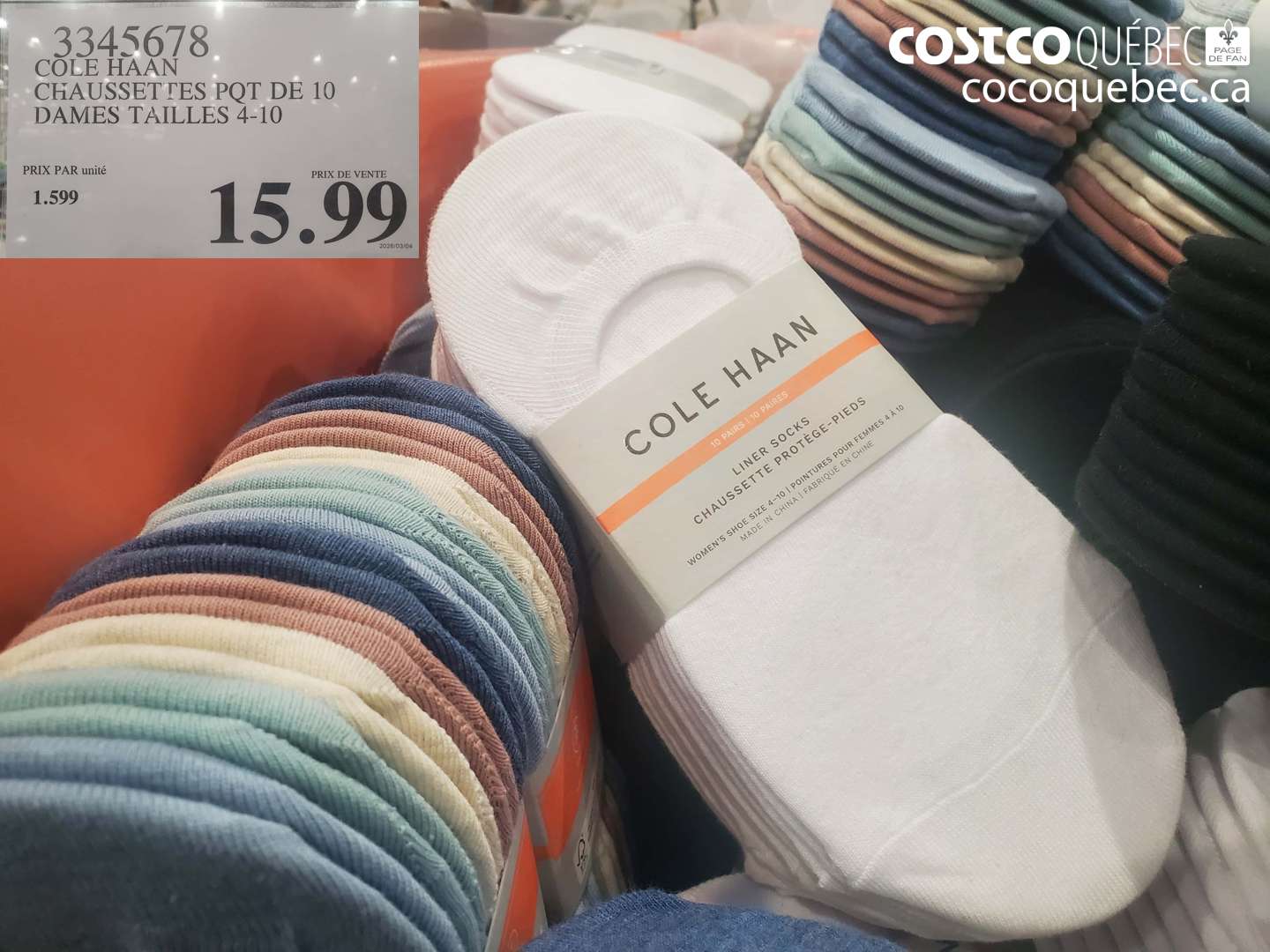 3345678 COLE HAAN CHAUSSETTES PQT DE 10 DAMES TAILLES 4-10 $15.99