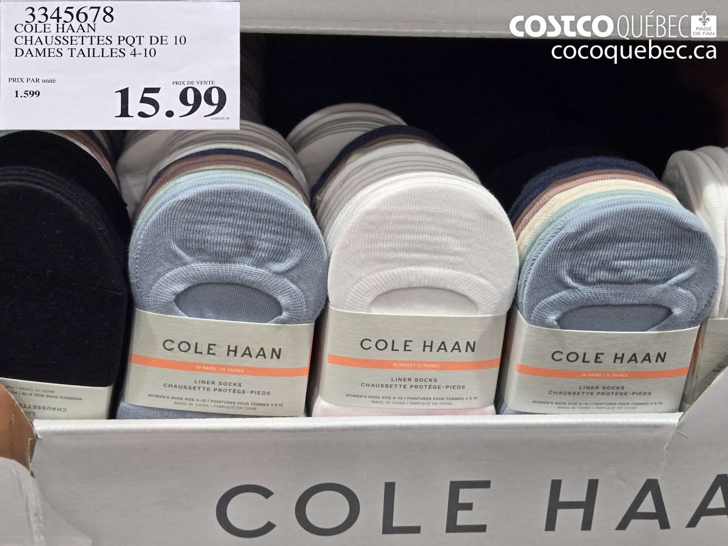 3345678 COLE HAAN CHAUSSETTES PQT DE 10 DAMES TAILLES 4-10 $15.99