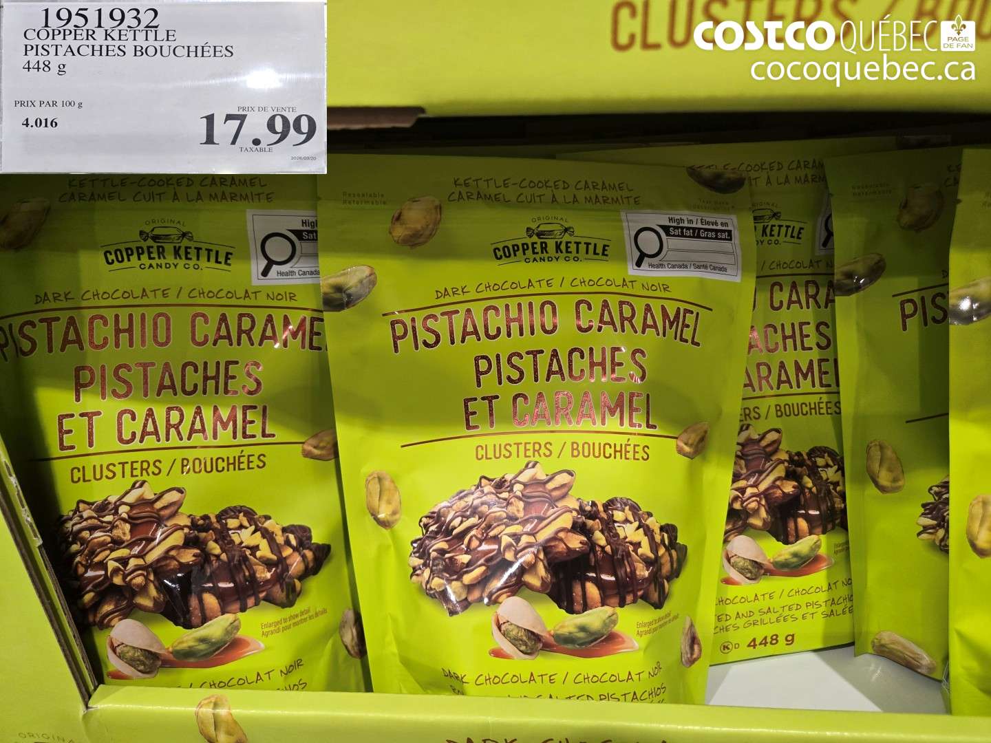 1951932 COPPER KETTLE PISTACHES BOUCHÉES $17.99