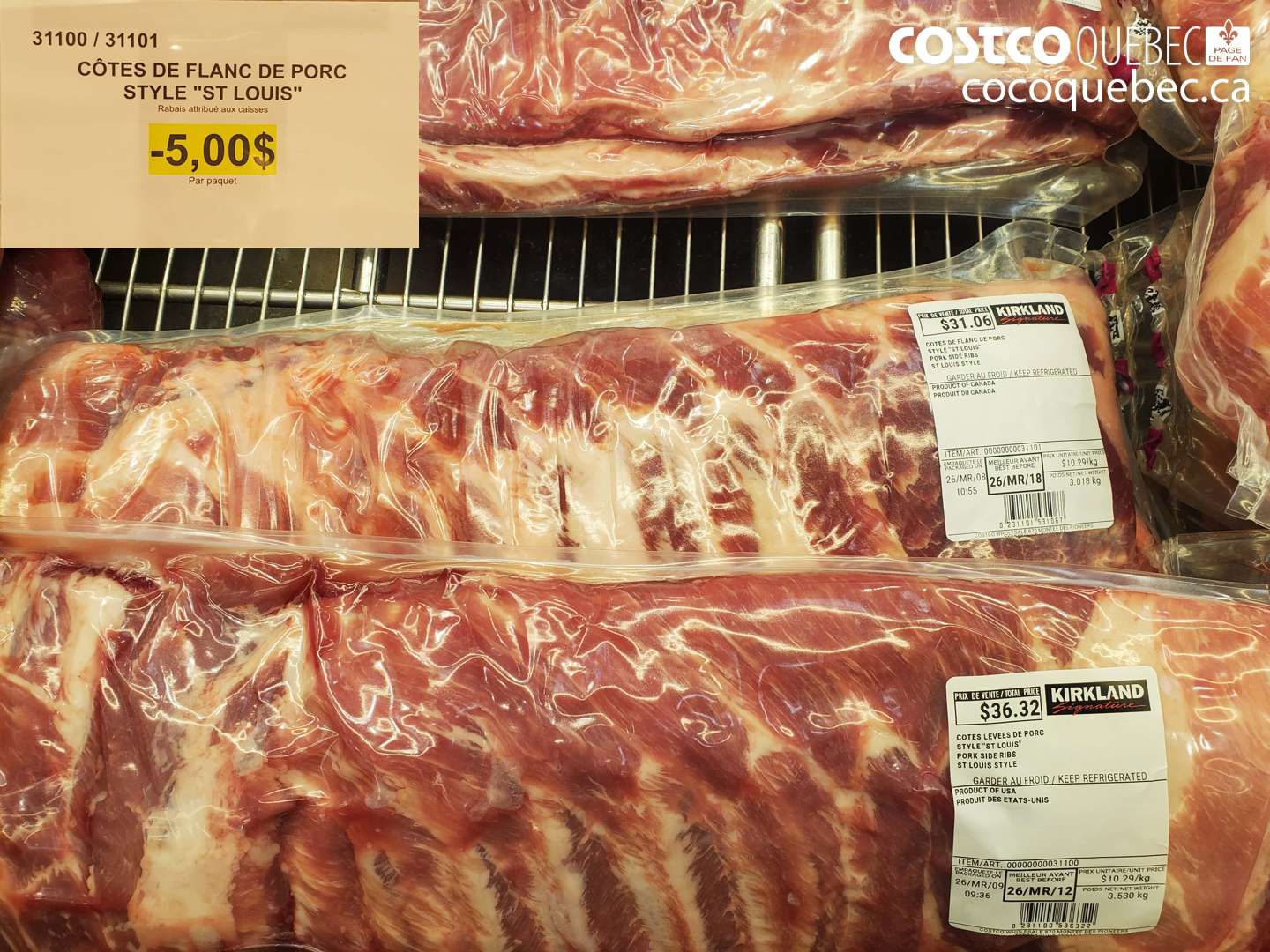 31100 CÔTES DE FLANC DE PORC STYLE ST LOUIS ($5.00 INSTANT SAVINGS)