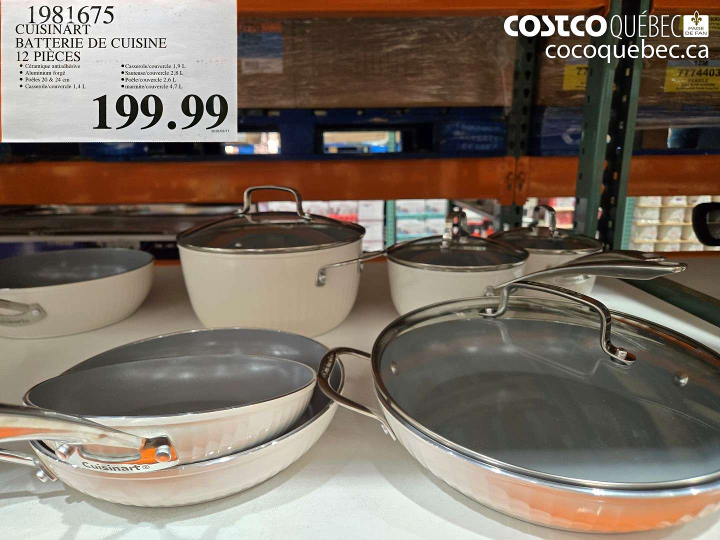 1981675 CUISINART BATTERIE DE CUISINE 12 PIECES $199.99