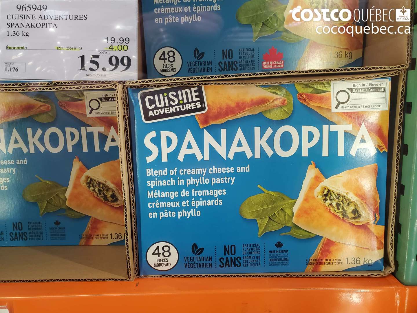 965949 CUISINE ADVENTURES SPANAKOPITA ($4.00 INSTANT SAVINGS EXPIRES ON 2026-04-05) $15.99
