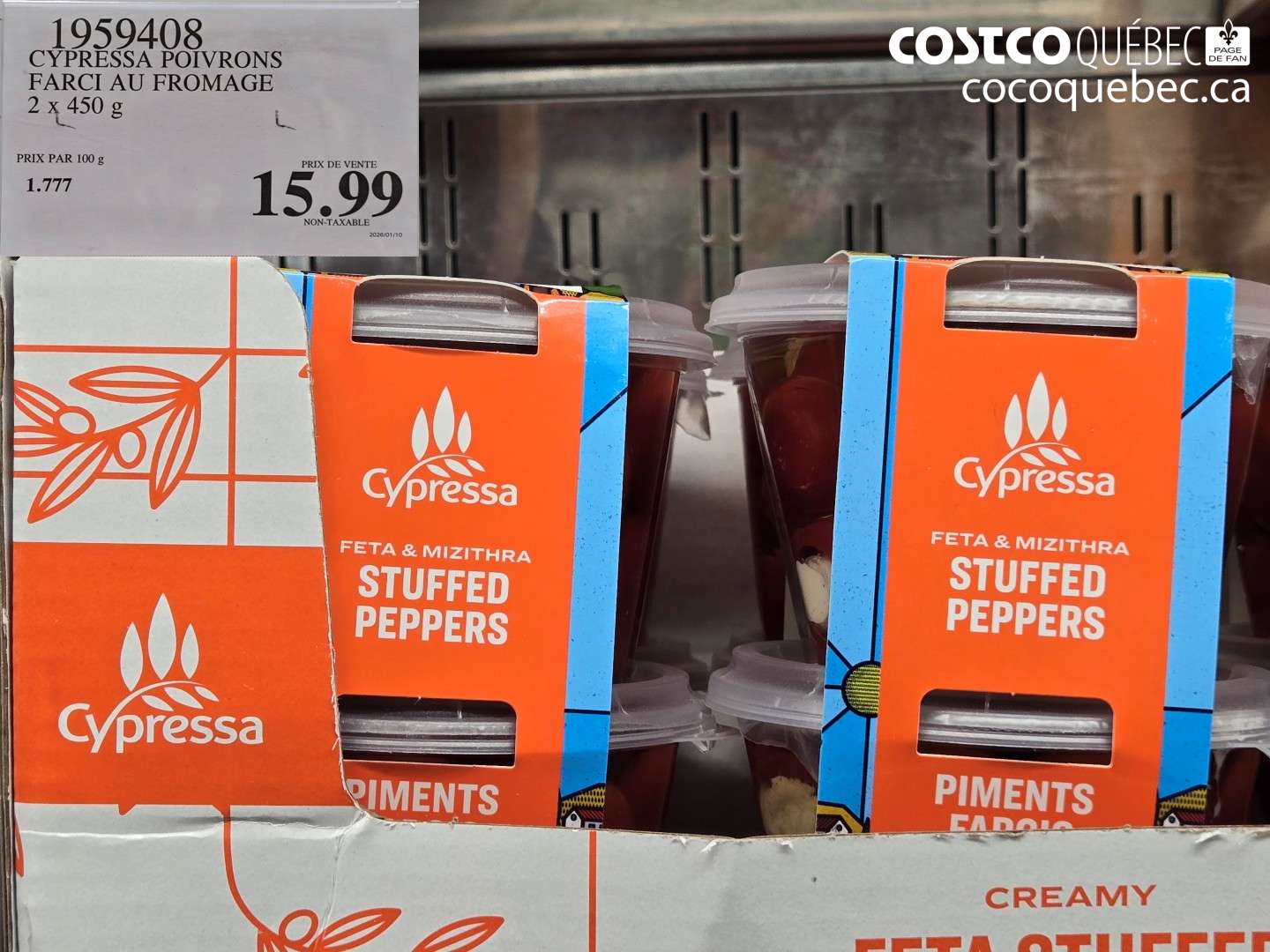 1959408 CYPRESSA POIVRONS FARCI AU FROMAGE $15.99