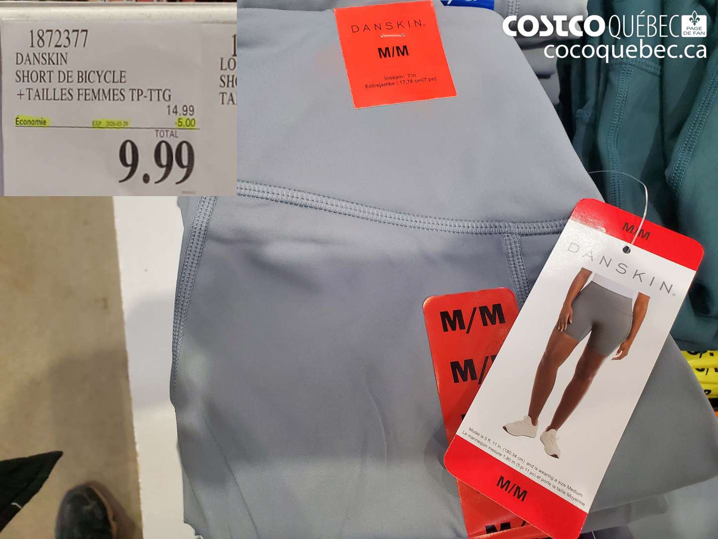 1872377 DANSKIN SHORT DE BICYCLE +TAILLES FEMMES TP-TTG ($5.00 INSTANT SAVINGS EXPIRES ON 2026-03-29) $9.99