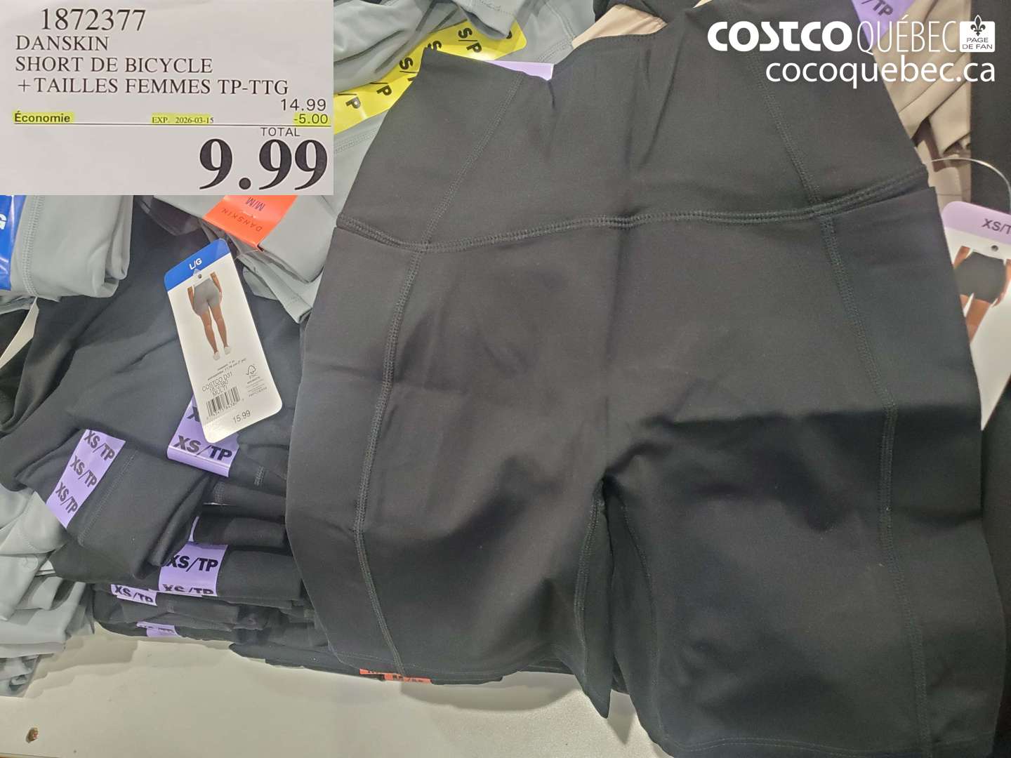 1872377 DANSKIN SHORT DE BICYCLE + TAILLES FEMMES TP-TTG ($5.00 INSTANT SAVINGS EXPIRES ON 2026-03-15) $9.99