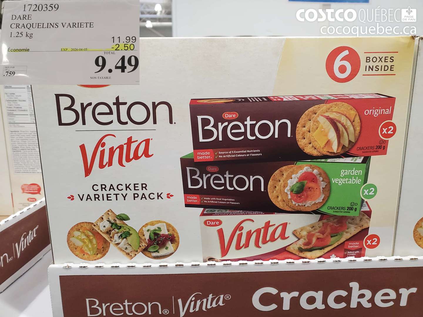 1720359 DARE CRAQUELINS VARIETE 1.25 KG ($2.50 INSTANT SAVINGS EXPIRES ON 2026-04-05) $9.49