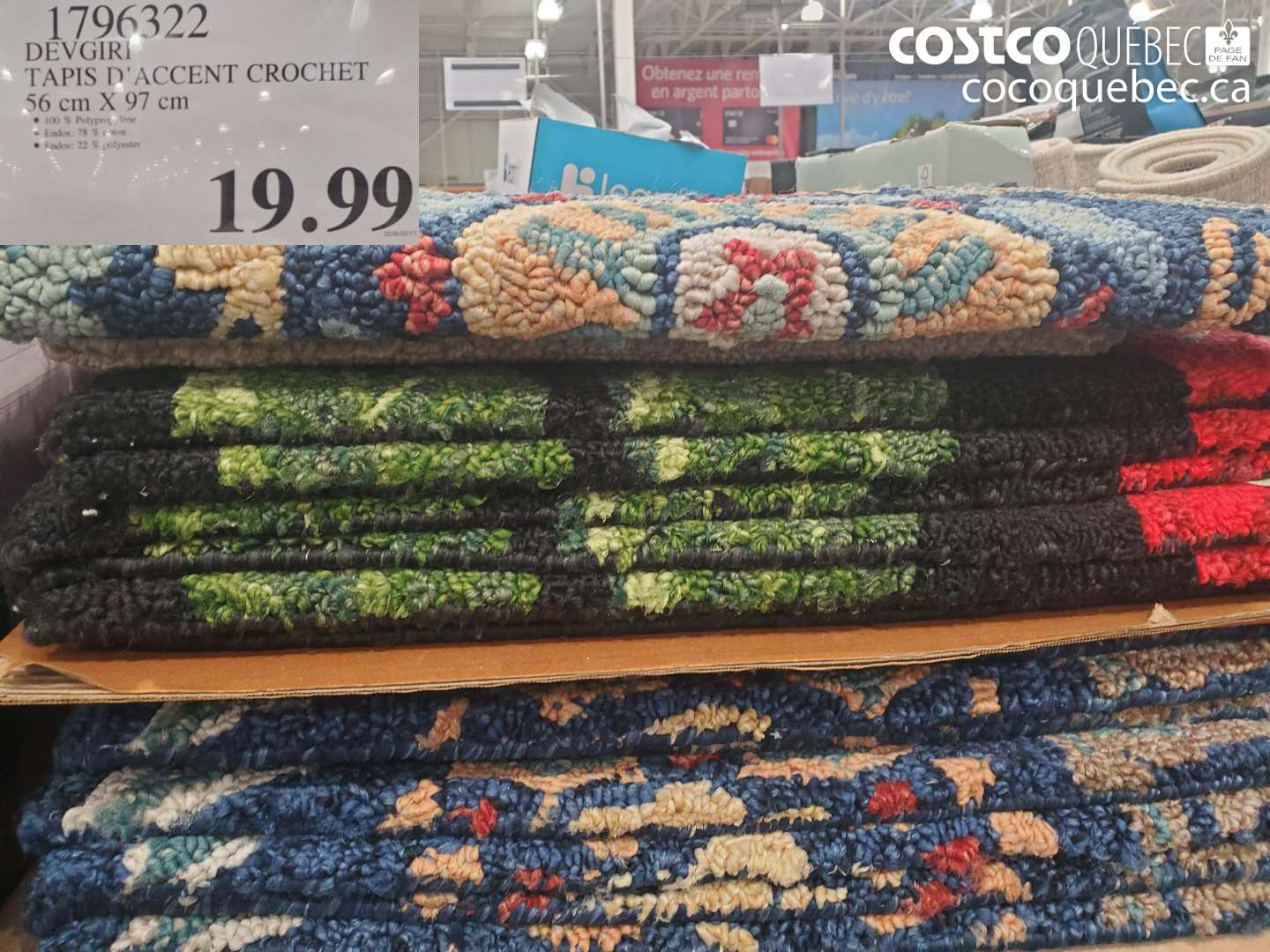 1796322 DEVGIRL TAPIS D'ACCENT CROCHET 56 CM X 97 CM $19.99