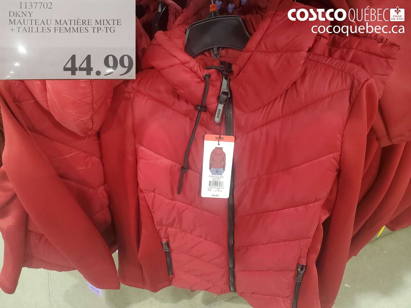 1137702 DKNY MANTEAU MATIERE MIXTE +TAILLES FEMMES TP-TG $44.99