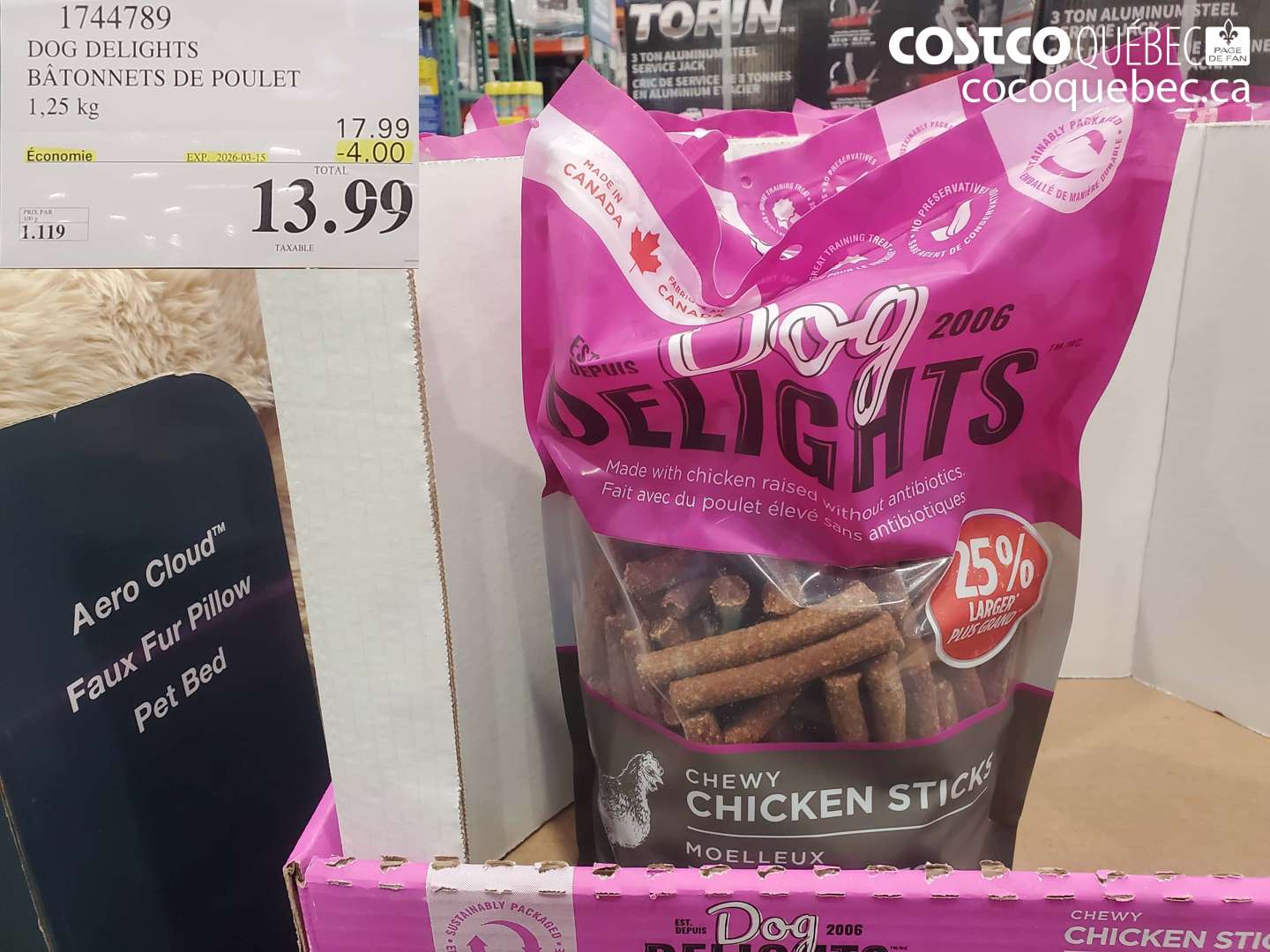 1744789 DOG DELIGHTS BÂTONNETS DE POULET ($4.00 INSTANT SAVINGS EXPIRES ON 2026-03-15) $13.99