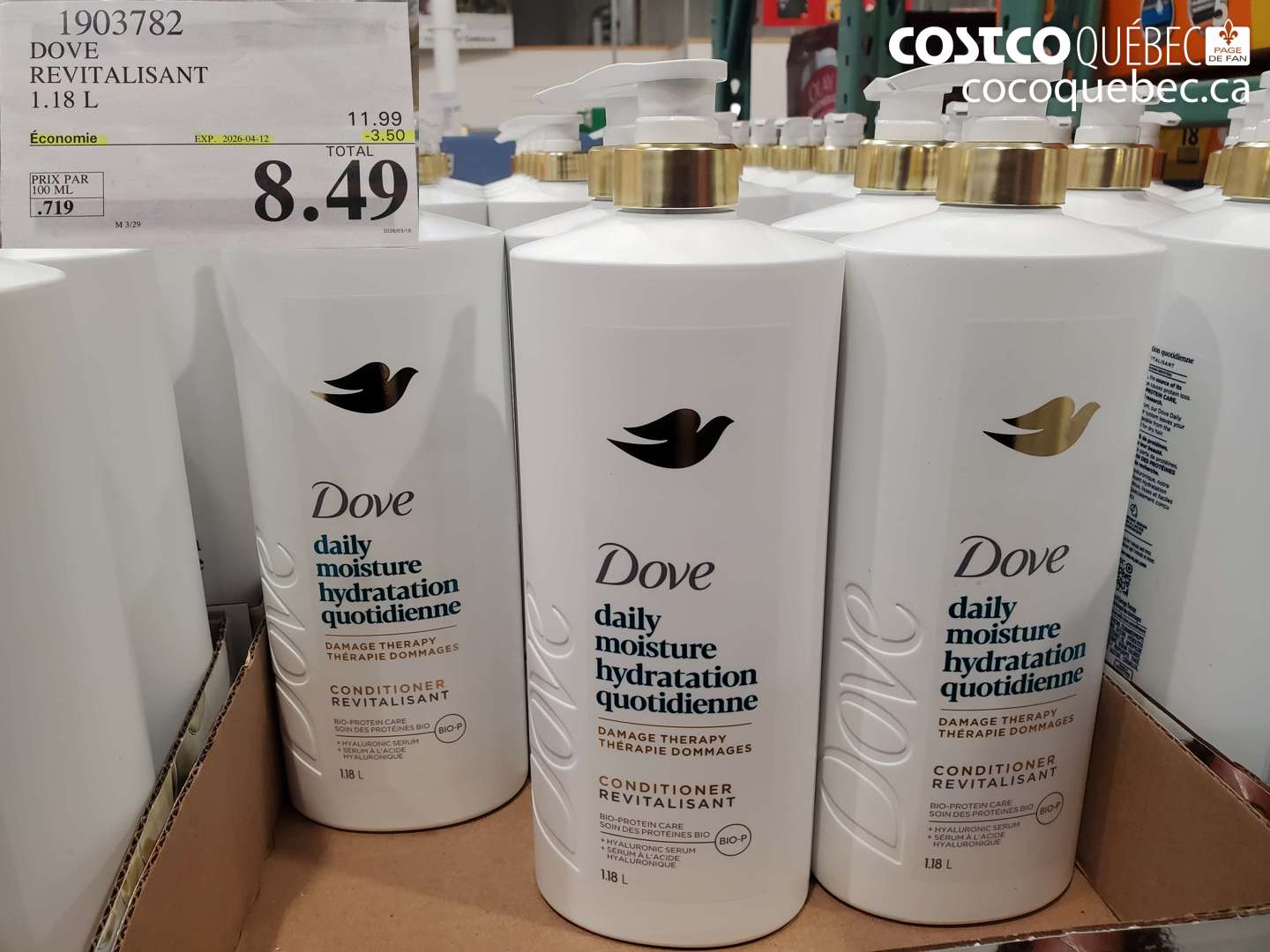 1903782 DOVE REVITALISANT 1.18 L ($3.50 INSTANT SAVINGS EXPIRES ON 2026-04-12) $8.49