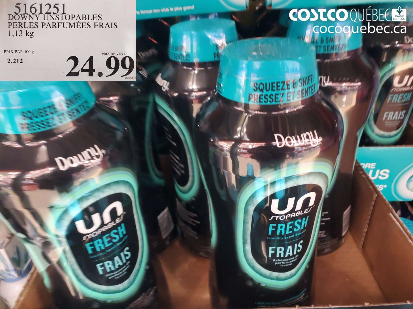 5161251 DOWNY UNSTOPABLES PERLES PARFUMÉES FRAIS 1.13 KG $24.99