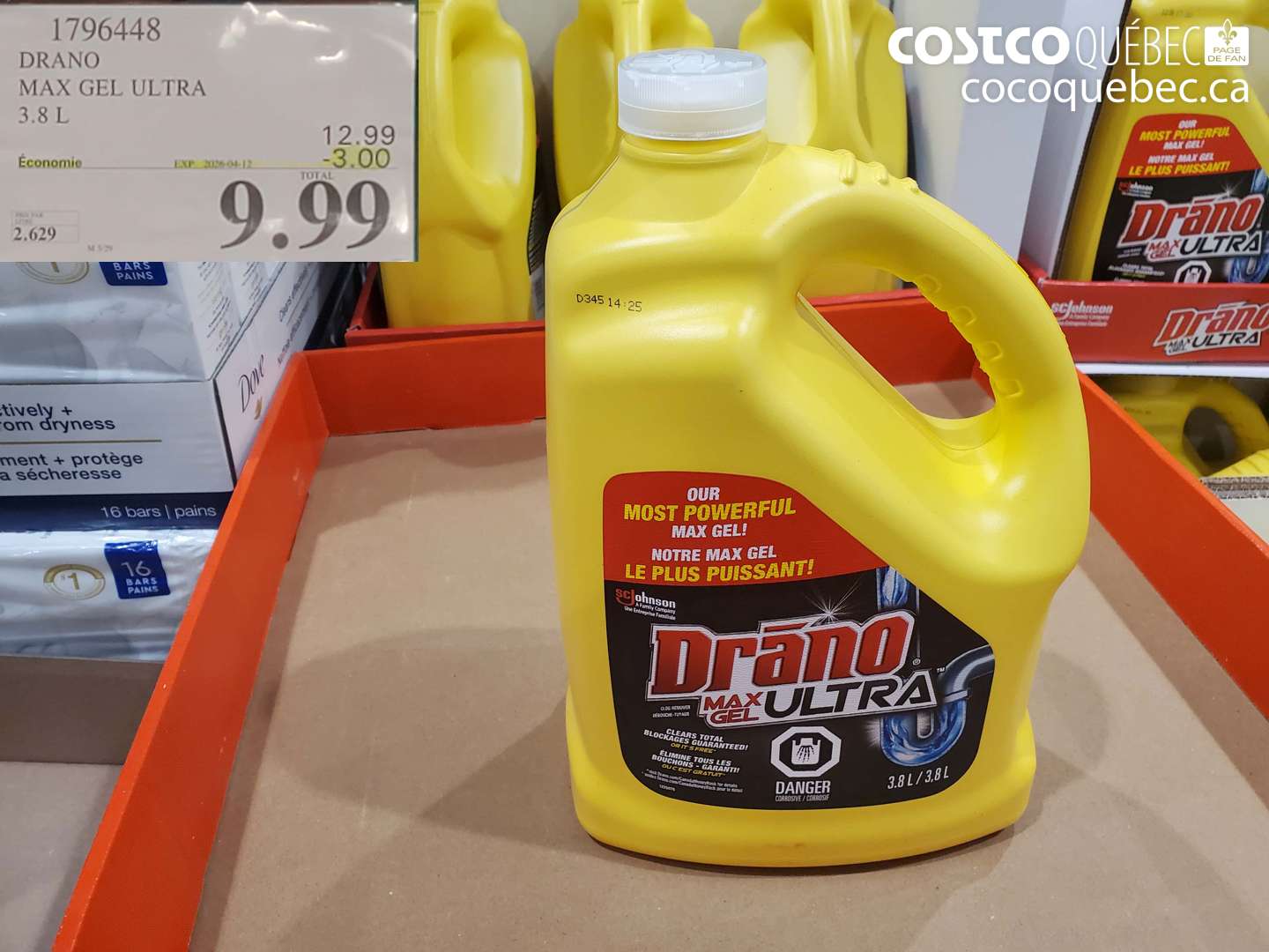 1796448 DRANO MAX GEL ULTRA 3.8 L ($3.00 INSTANT SAVINGS EXPIRES ON 2026-04-12) $9.99