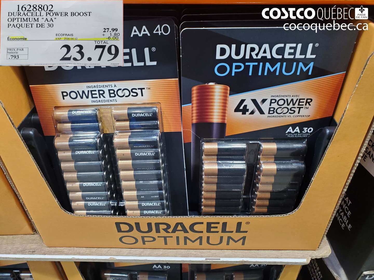 1628802 DURACELL POWER BOOST OPTIMUM 