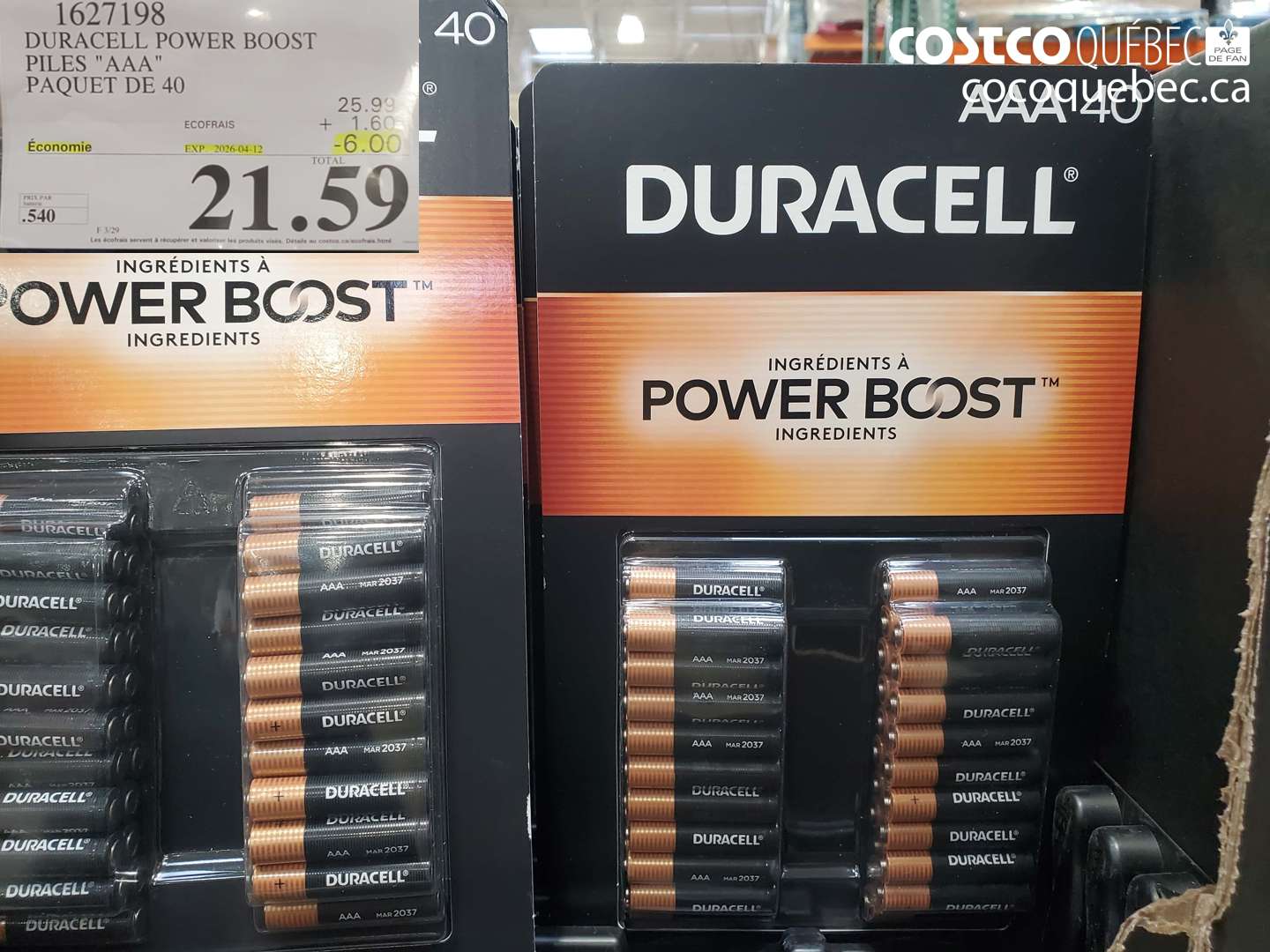1627198 DURACELL POWER BOOST PILES 