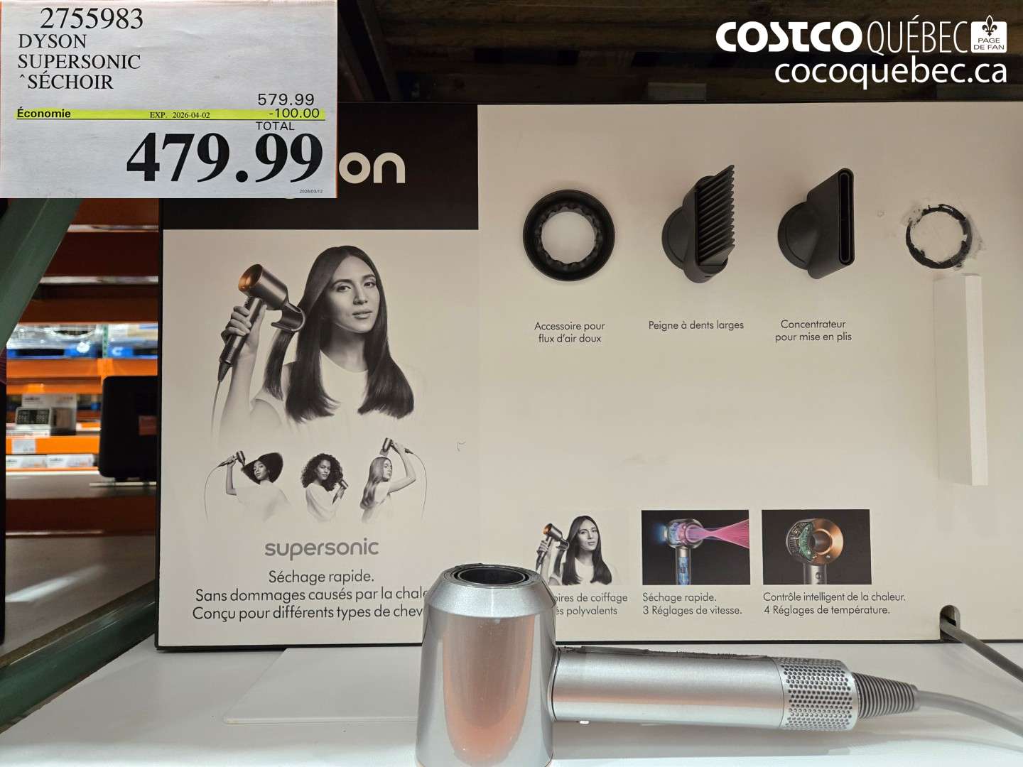 2755983 DYSON SUPERSONIC SÉCHOIR ($100.00 INSTANT SAVINGS EXPIRES ON 2026-04-02) $479.99