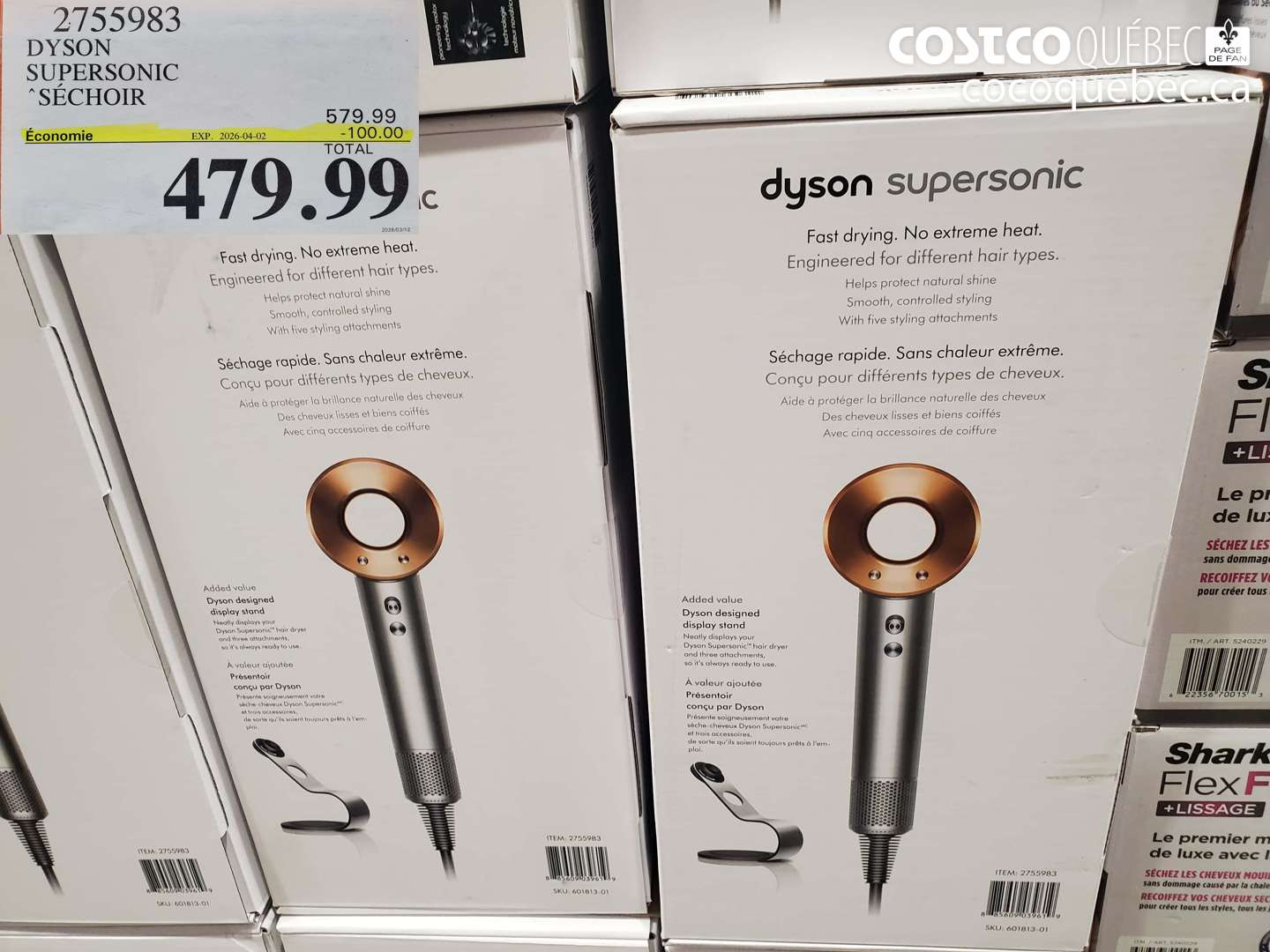 2755983 DYSON SUPERSONIC SÉCHOIR ($100.00 INSTANT SAVINGS EXPIRES ON 2026-04-02) $479.99