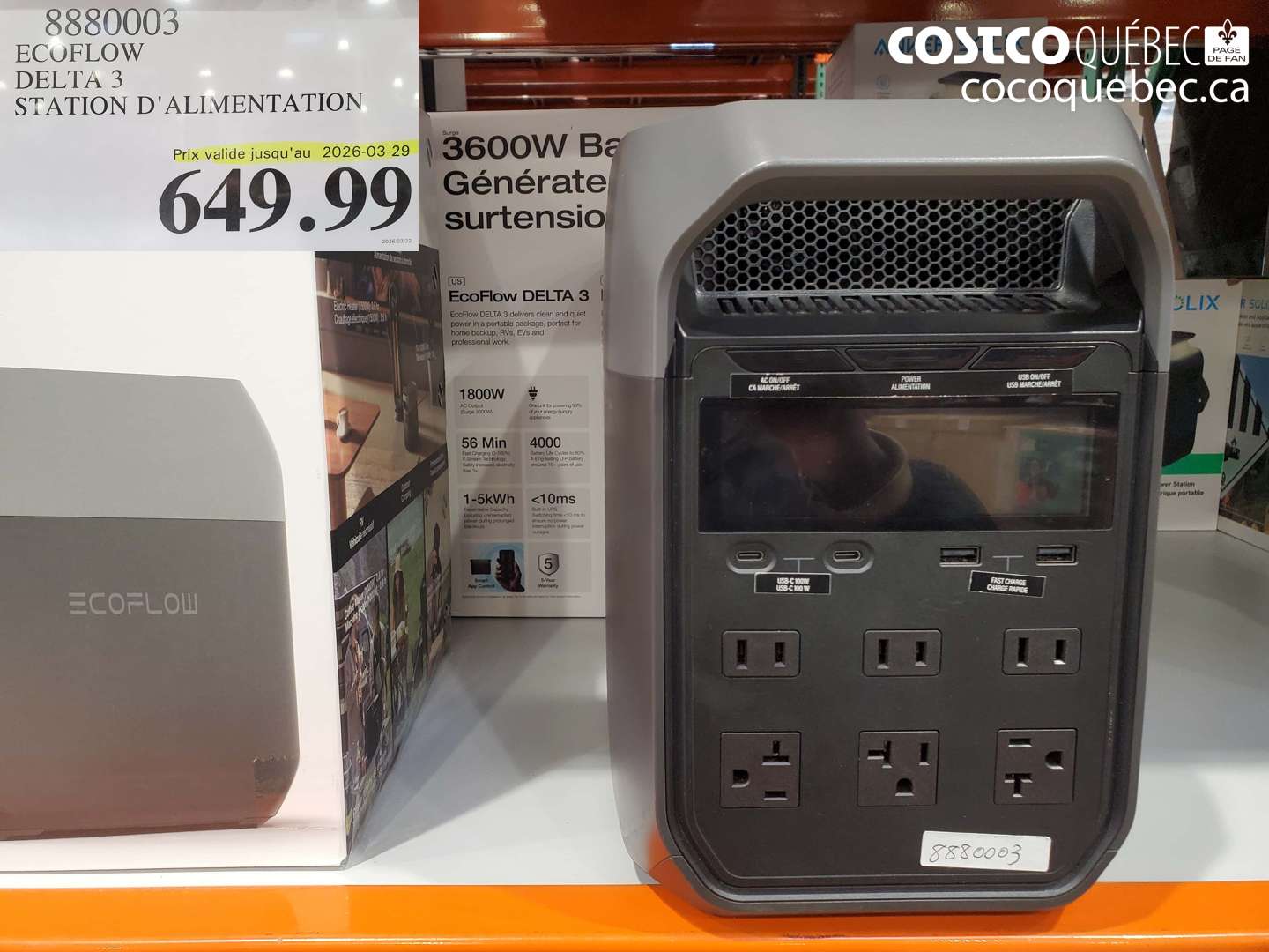 8880003 ECFLOW DELTA 3 STATION D'ALIMENTATION (EXPIRES ON 2026-03-29) $649.99